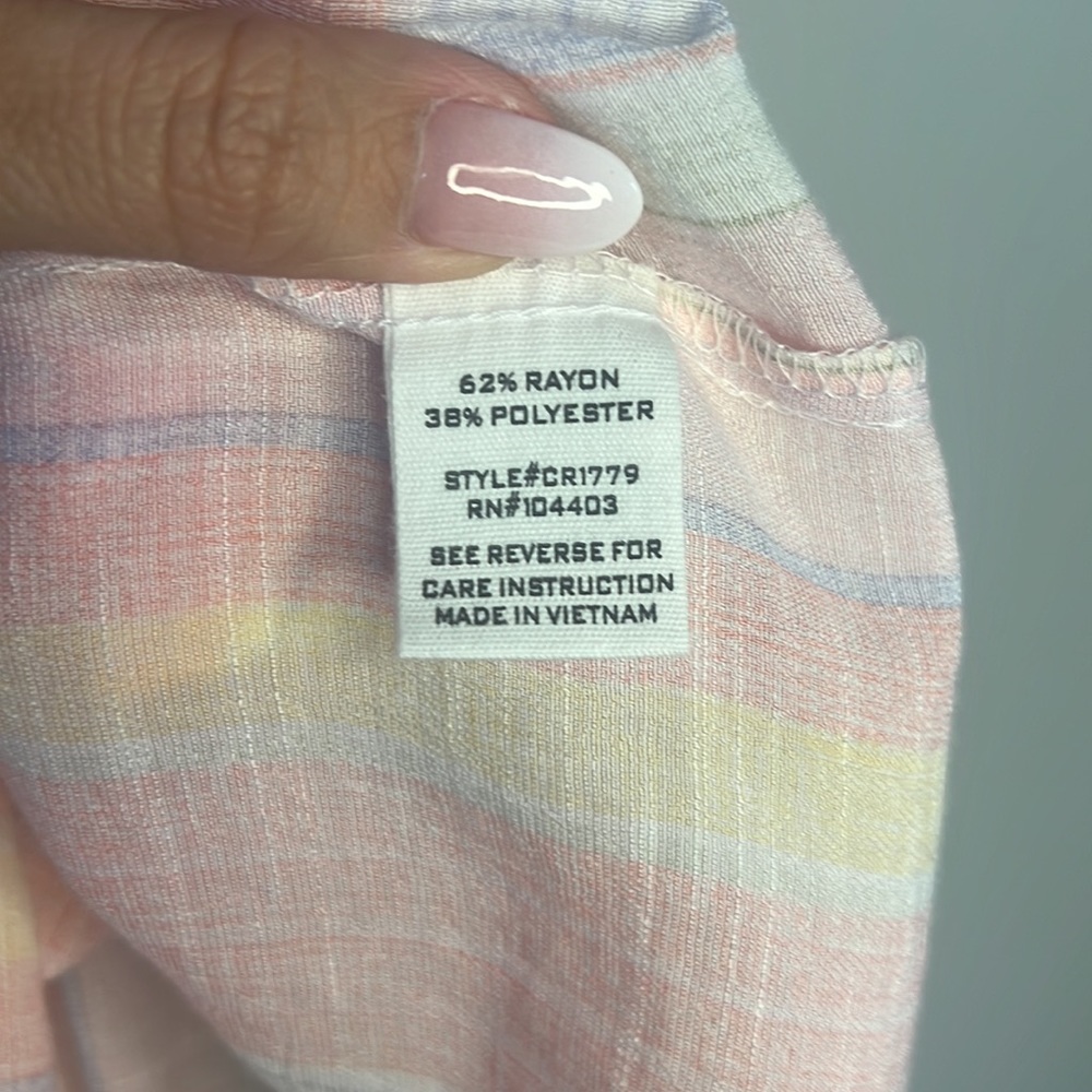 Nwot Multi Colored Stripe Top With Flutter Sleeves - image 6